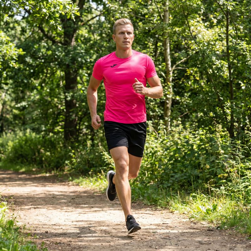 Pánské běžecké tričko Joma Record II fluor pink 9