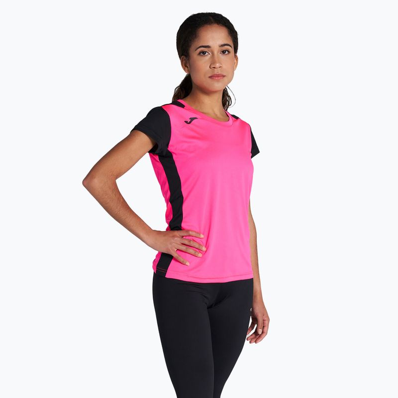 Dámské běžecké tričko Joma Record II fluor pink/black