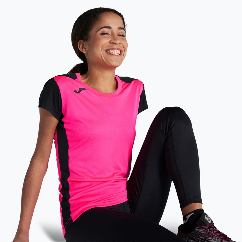 Dámské běžecké tričko Joma Record II fluor pink/black 4