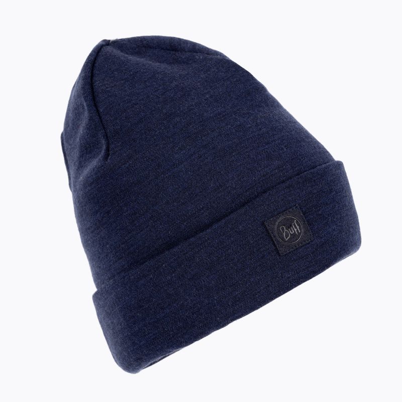 Čepice BUFF Heavyweight Merino Wool Hat Solid tmavě modrá 111170