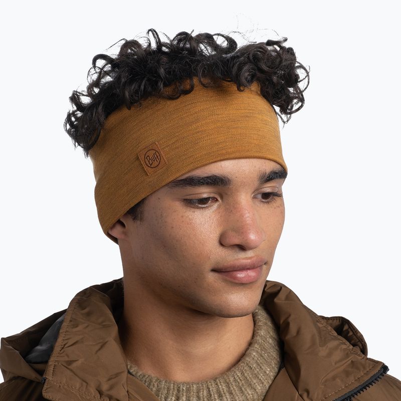 Čelenka BUFF Merino Wide solid mustard 2