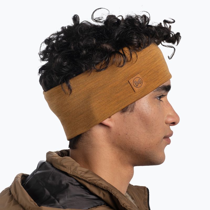 Čelenka BUFF Merino Wide solid mustard 3