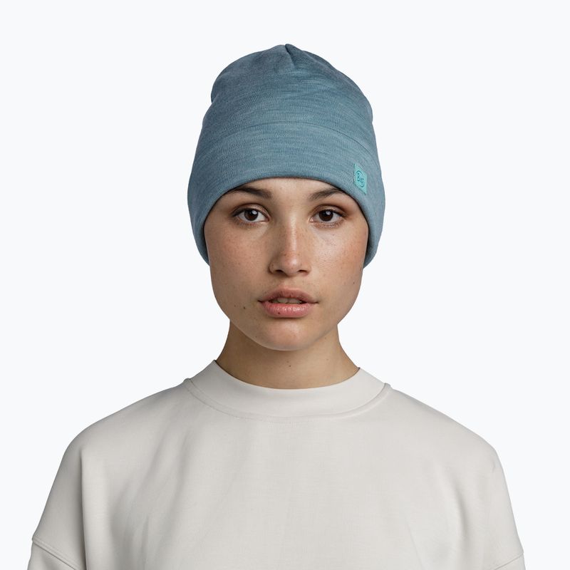 Zimní čepice BUFF Heavyweight Merino Wool solid pool 3