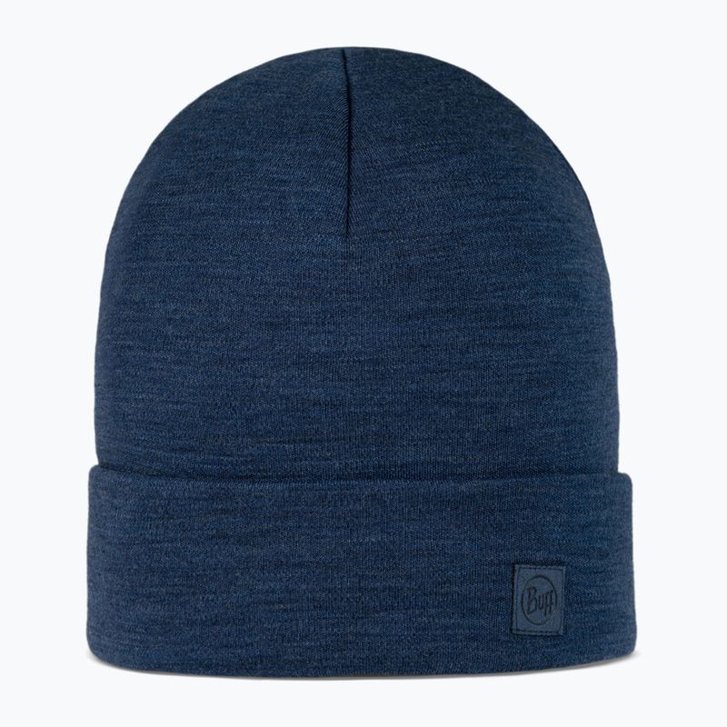 Zimní čepice BUFF Heavyweight Merino Wool solid night blue