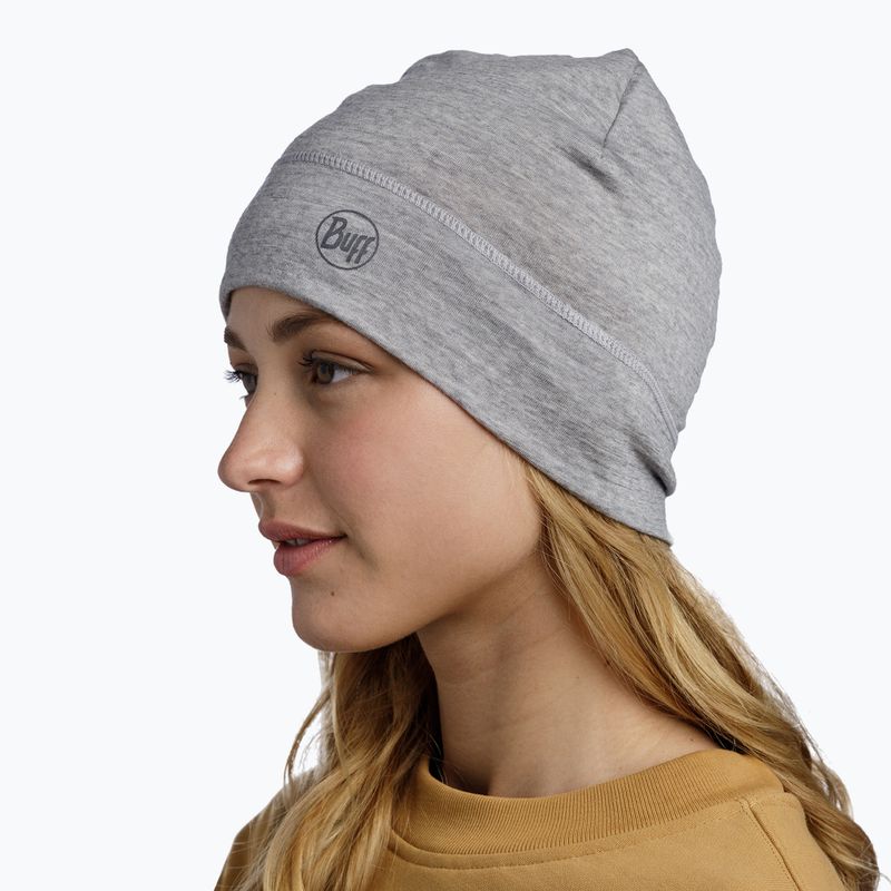 Zimní čepice BUFF Lightweight Merino Wool solid light grey 3