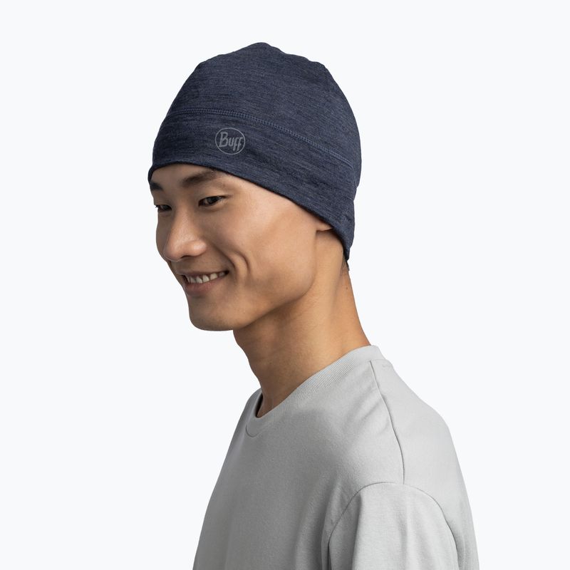 Čepice BUFF Lightweight Merino Wool jednobarevný night blue 3