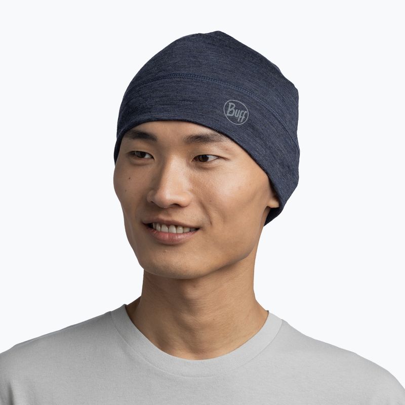 Čepice BUFF Lightweight Merino Wool jednobarevný night blue 4