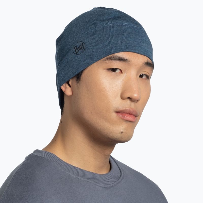 Zimní čepice BUFF Midweight Merino Wool melange tempest 4