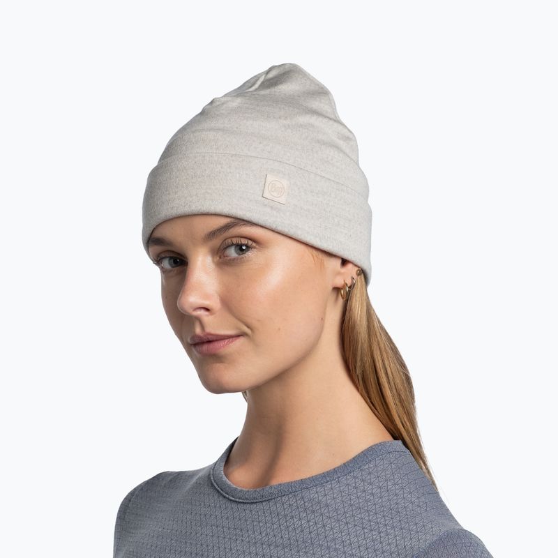 Zimní čepice BUFF Heavyweight Merino Wool solid cloud 3