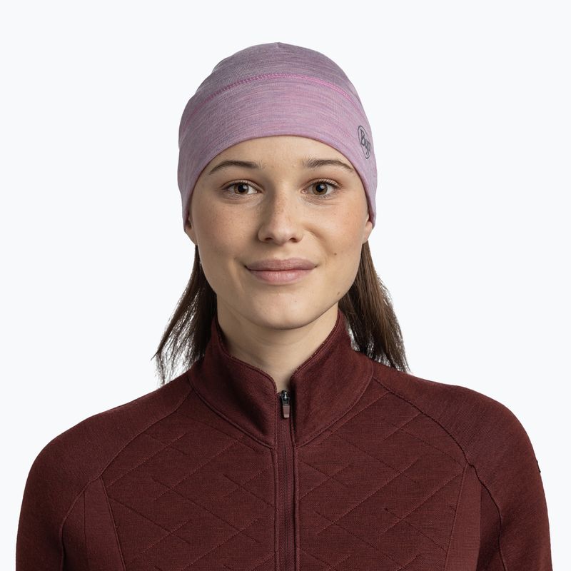 Zimní čepice BUFF Lightweight Merino Wool solid pansy 3
