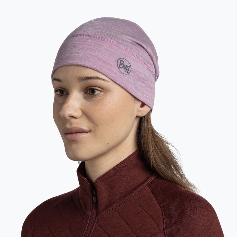 Zimní čepice BUFF Lightweight Merino Wool solid pansy 4