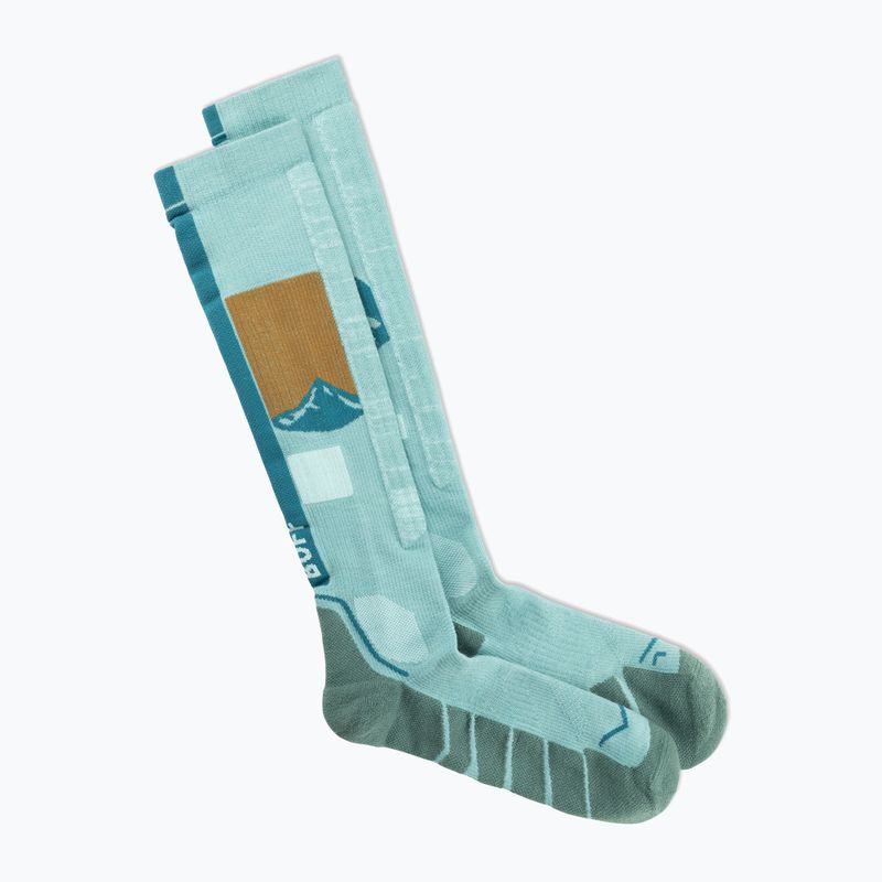 Ponožky BUFF Merino Heavyweight Over The Calf sea green 2