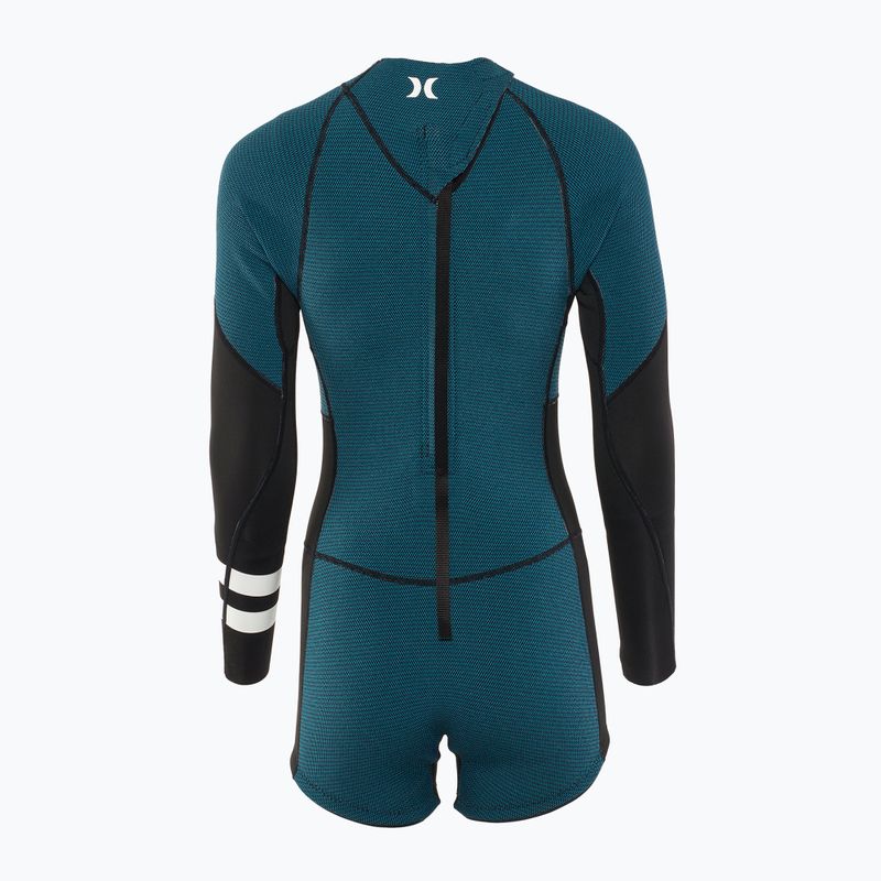 Dámský plavecký neopren Hurley Advant Shorty Texture 2/2 mm Springsuit black/skyblue 2