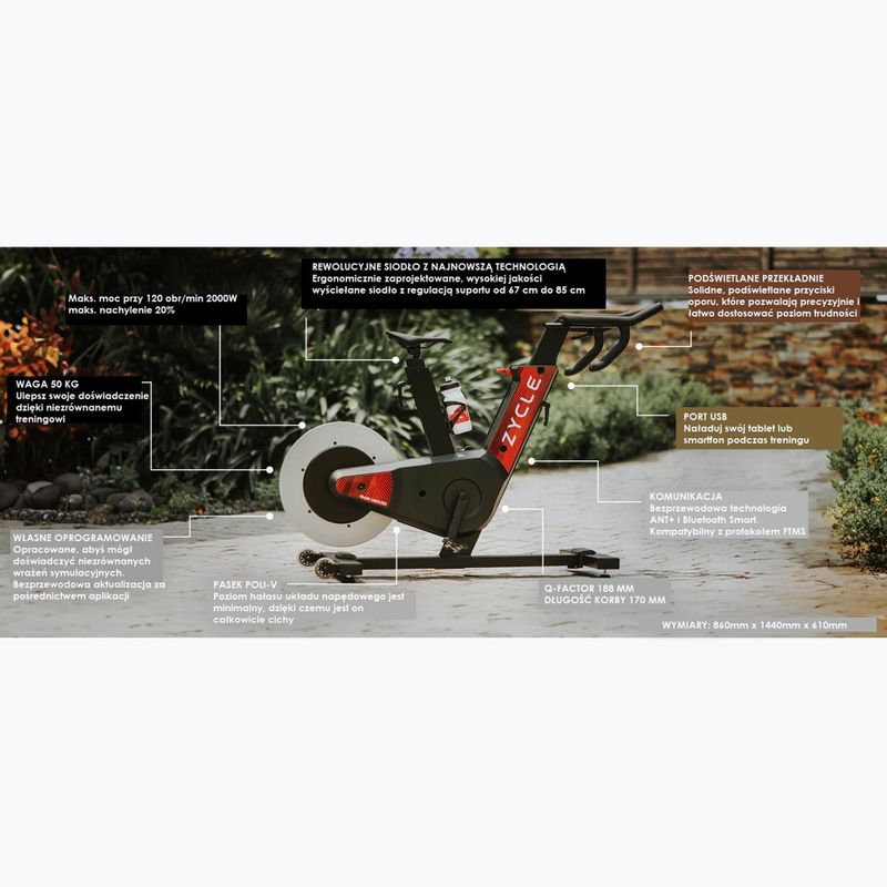 Cyklistický trenažér ZYCLE Smart Zbike 2 black/red 5