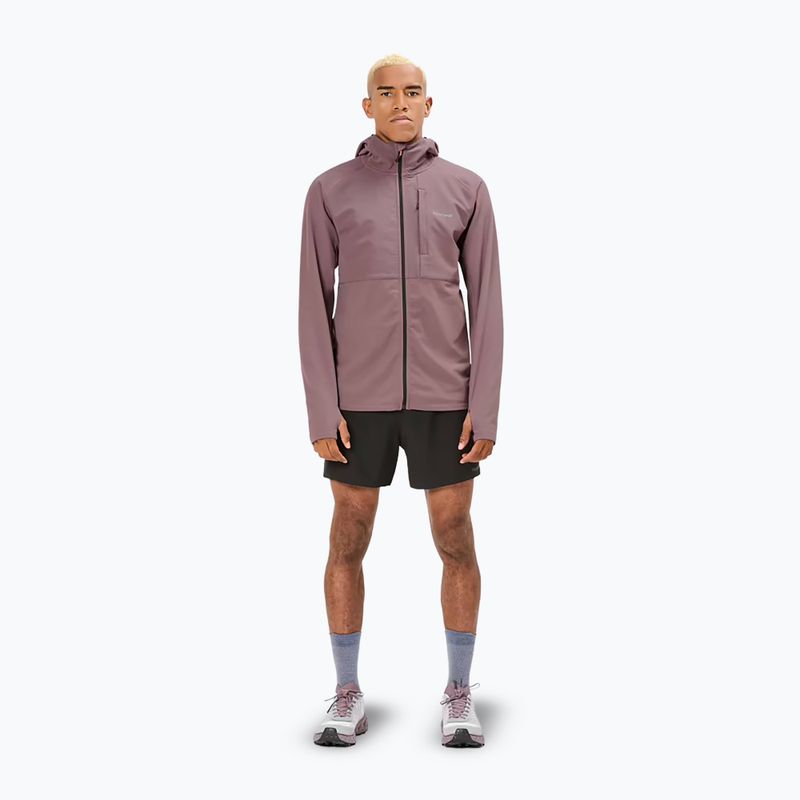 Pánská běžecká bunda NNormal Active Warm albergini/purple 2