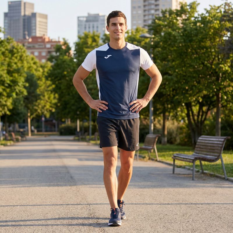 Pánské běžecké tričko Joma Record II navy/white 5