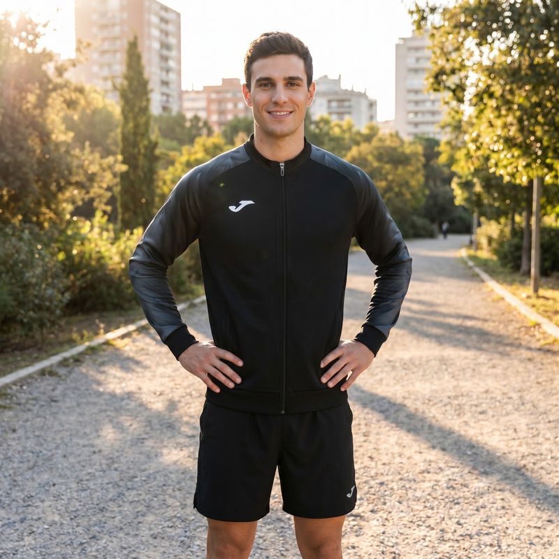 Pánská běžecká mikina Joma Elite XI Full Zip black/anthracite 8