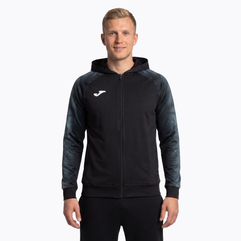 Pánská běžecká mikina Joma Elite XI Hoodie black/anthracite