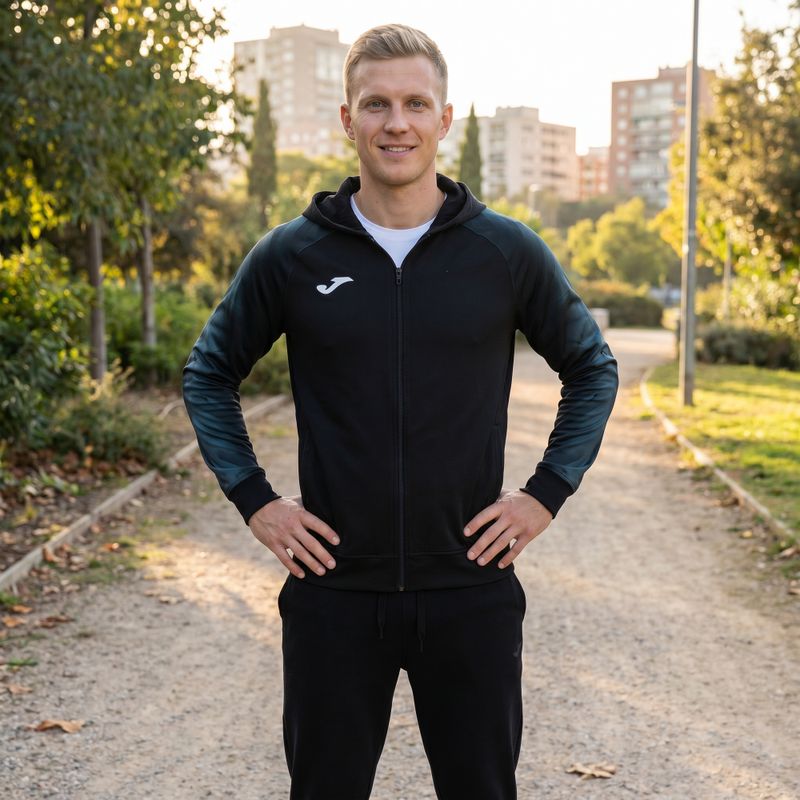 Pánská běžecká mikina Joma Elite XI Hoodie black/anthracite 9