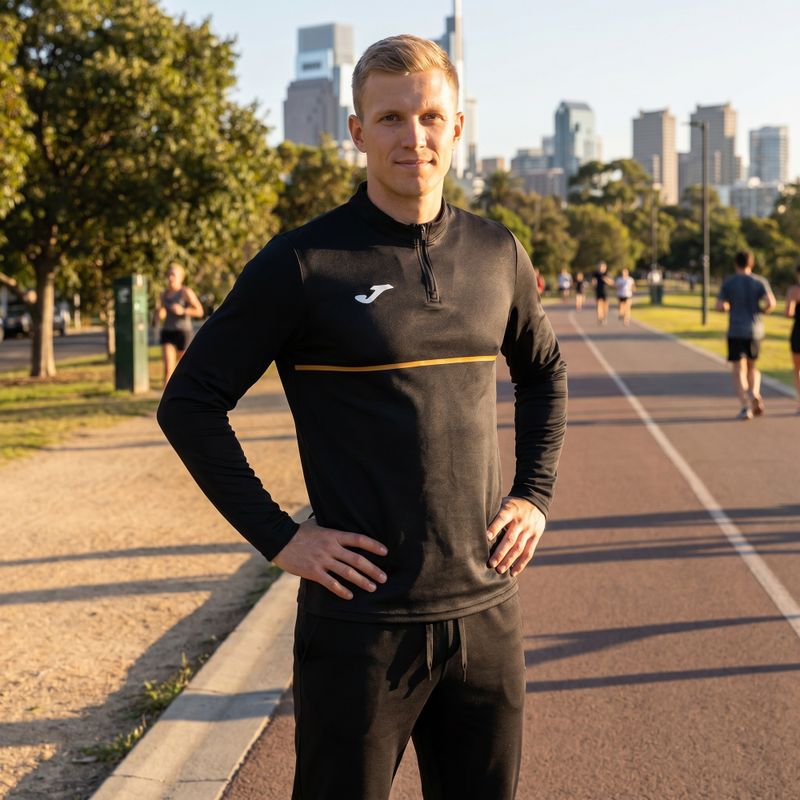 Pánská běžecká mikina Joma Record III black 5