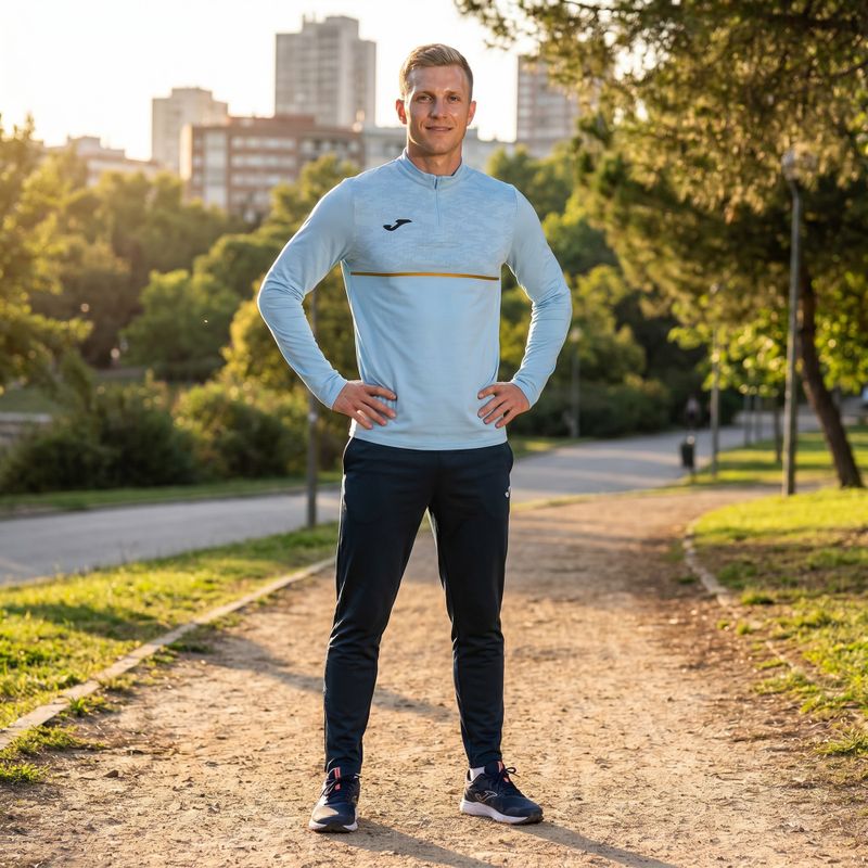 Pánská běžecká mikina Joma Record III light blue 6