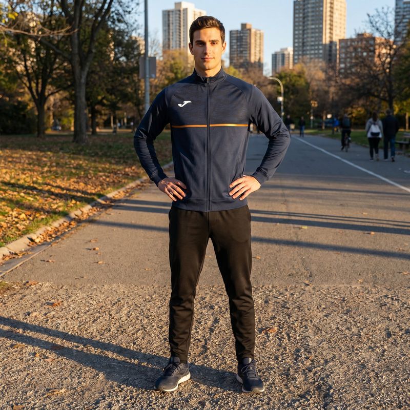 Pánská běžecká mikina Joma Record III Full Zip navy 6