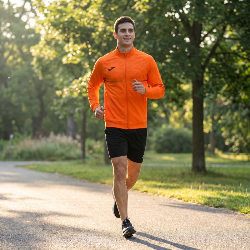 Pánská běžecká mikina Joma Record III Full Zip orange 9
