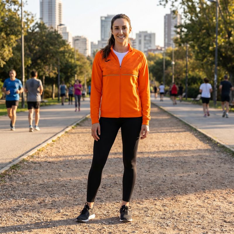 Dámská běžecká mikina Joma Record III Full Zip orange 5
