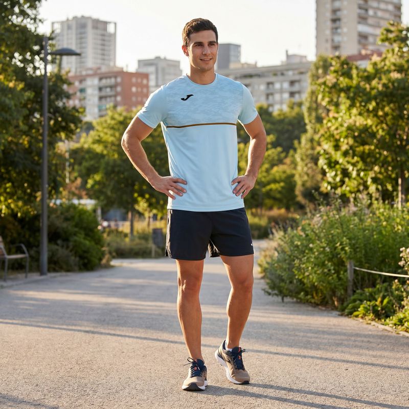Pánské běžecké tričko Joma Record III light blue 4