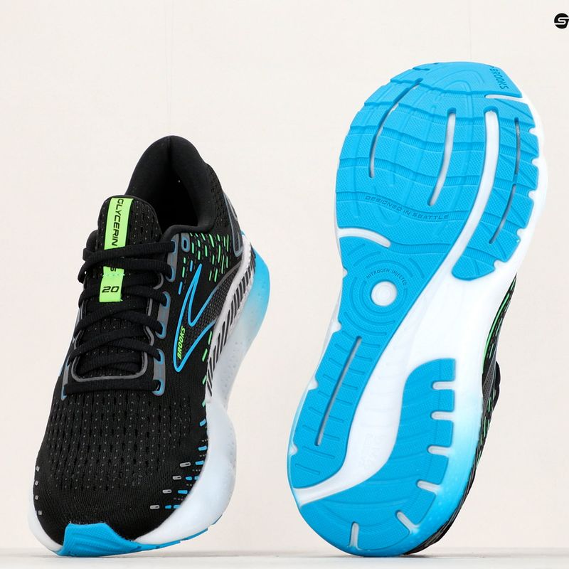 Brooks Glycerin GTS 20 pánské běžecké boty black/hawaiian ocean/green 22