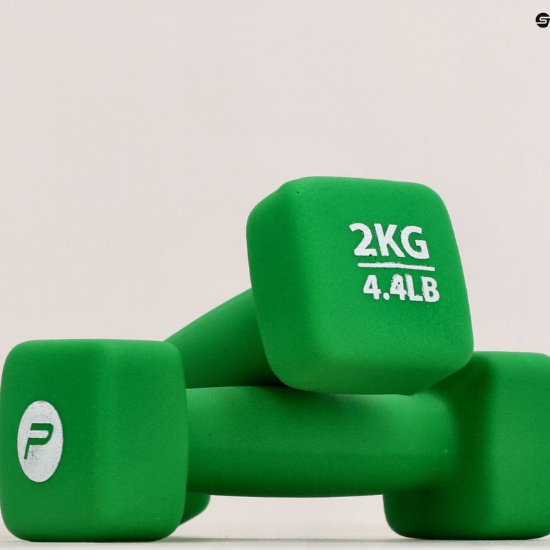 Neoprenové činky 2 kg Pure2Improve zelené P2I201400 6