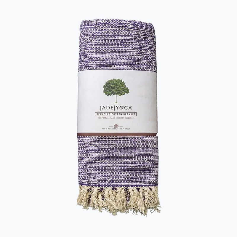 Jógová deka JadeYoga Recycled Cotton Hand Loomed Yoga purple