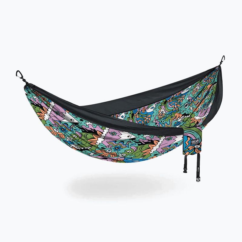 ENO Double Nest Print barevně černá turistická houpací síť DNP345
