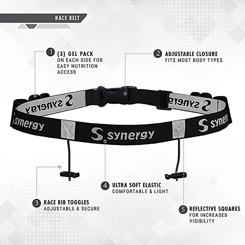 Pás na startovní číslo Synergy Race Belt black 2