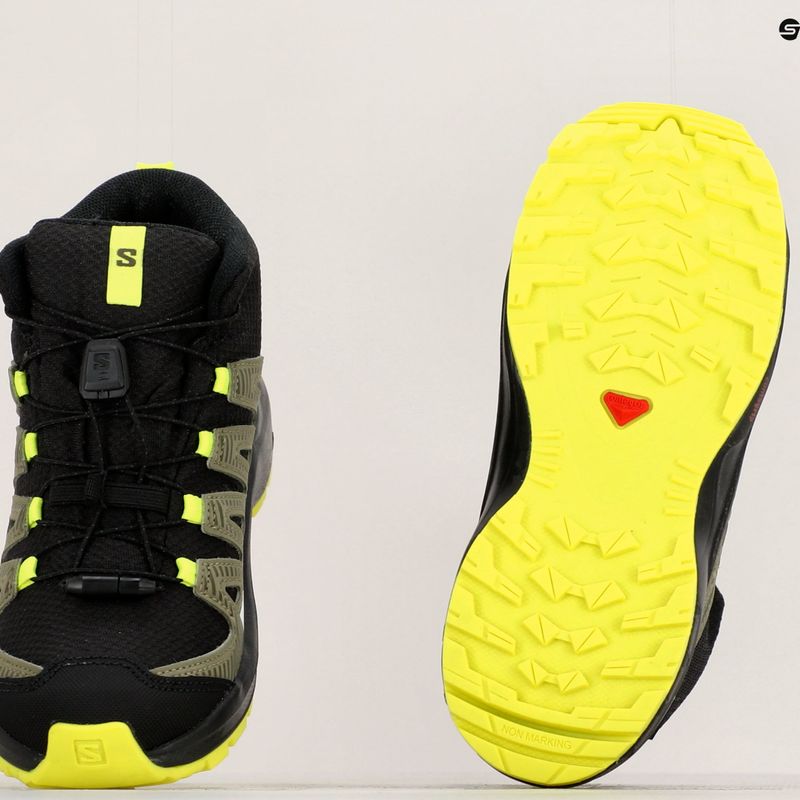 Salomon Xa Pro V8 Mid CSWP dětské trekové boty black/deep lichen green/y 17