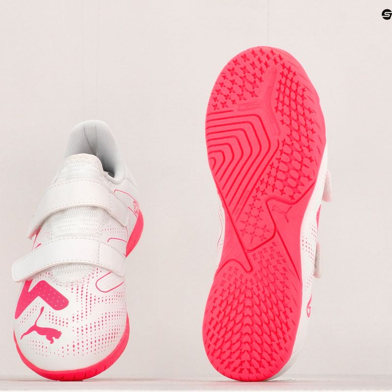 PUMA Future Play IT V Jr dětské kopačky puma white/fire orchid 15