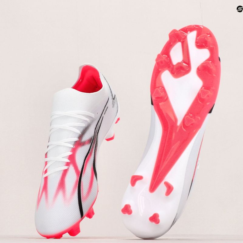 PUMA Ultra Match FG/AG pánské kopačky puma white/puma black/fire orchid 16