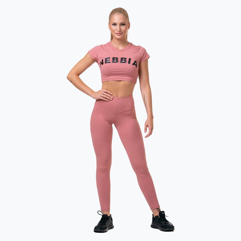 Dámské tréninkové legíny NEBBIA Mesh High-Waist old rose 5