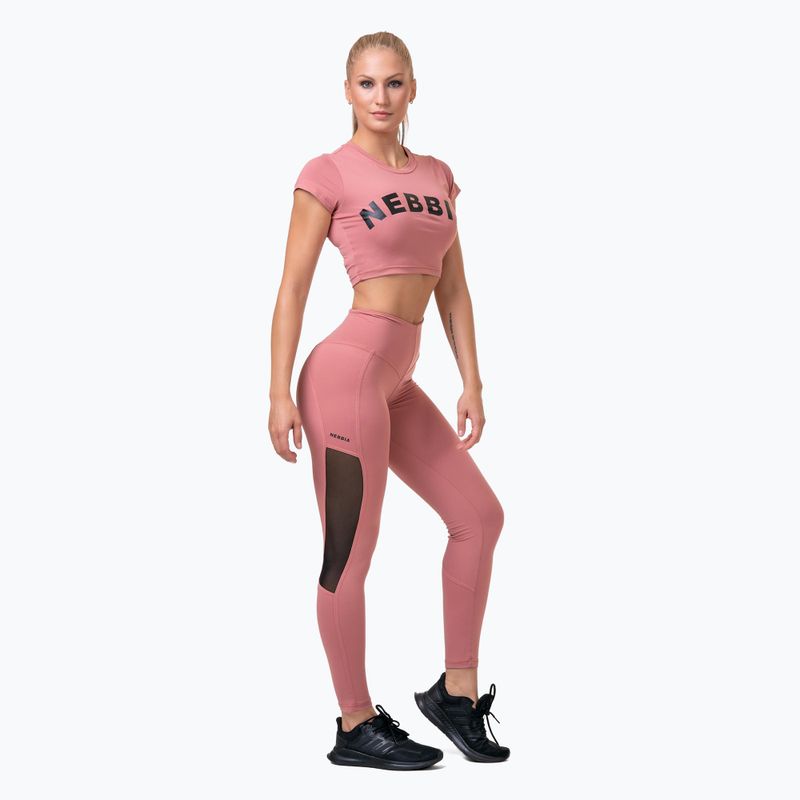 Dámské tréninkové legíny NEBBIA Mesh High-Waist old rose 6