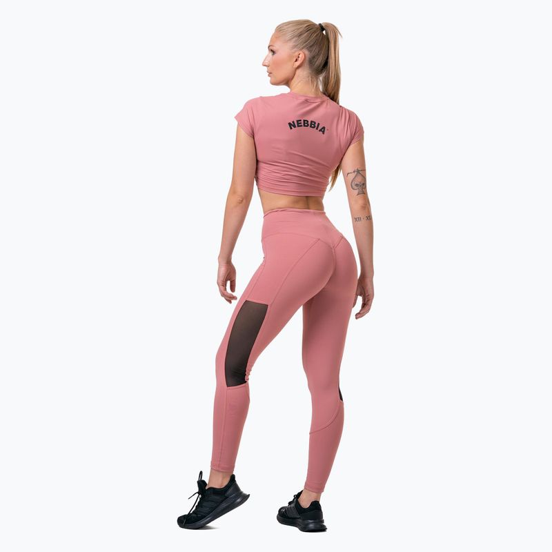 Dámské tréninkové legíny NEBBIA Mesh High-Waist old rose 7