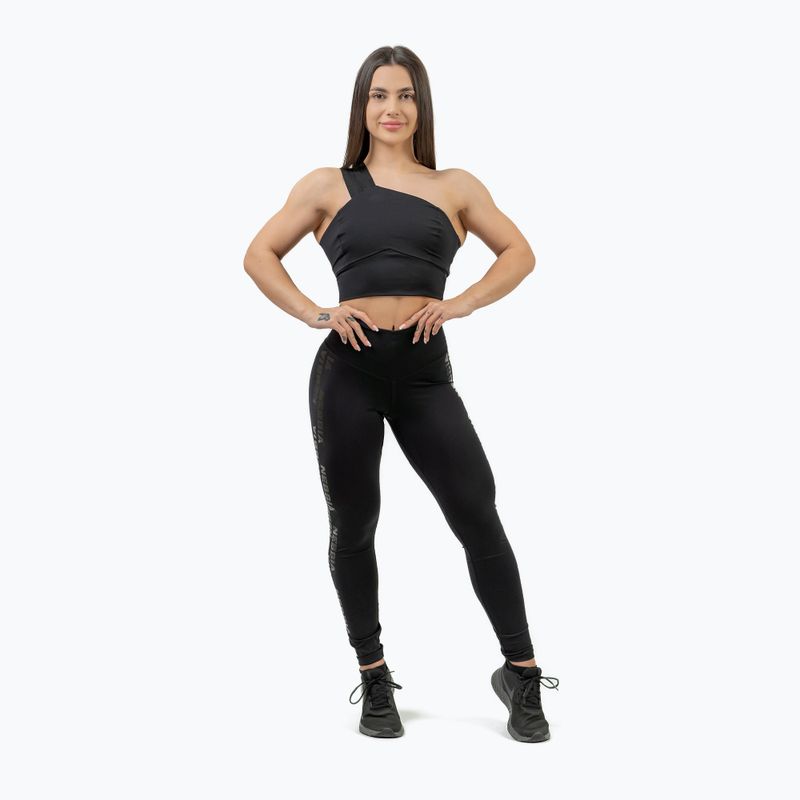 NEBBIA Intense Asymmetric černá fitness podprsenka