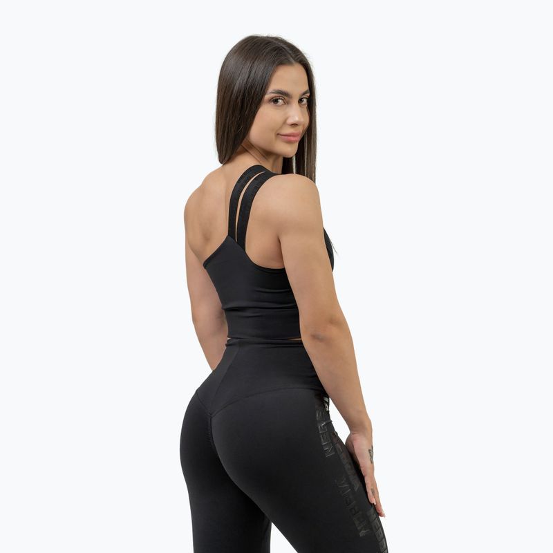 NEBBIA Intense Asymmetric černá fitness podprsenka 3