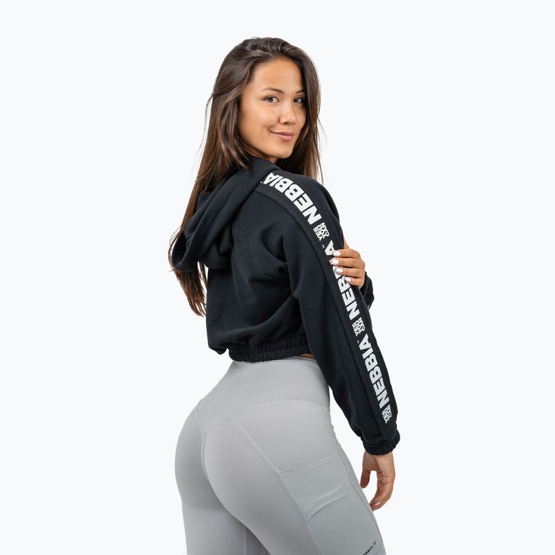 Dámská mikina  NEBBIA Crop Hoodie Iconic black 3