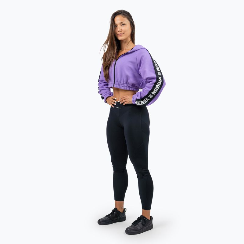 Dámská mikina  NEBBIA Crop Hoodie Iconic lila 2