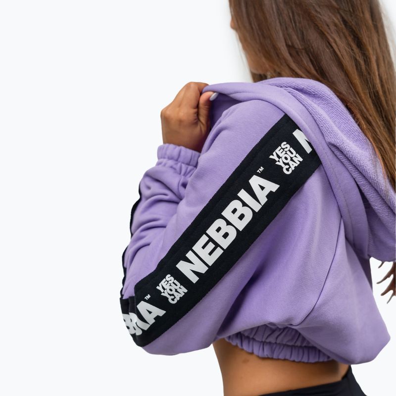 Dámská mikina  NEBBIA Crop Hoodie Iconic lila 4