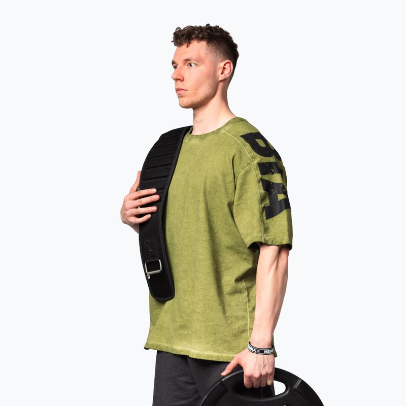 Pánské sportovní  tričko NEBBIA Washed-Off Lifting Club green 4