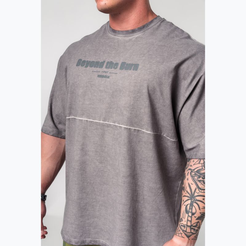 Pánské sportovní  tričko NEBBIA Washed-Off Heavyweight No Shortcuts light grey 4