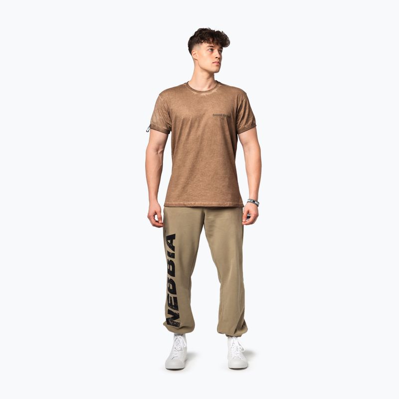 Pánské sportovní  tričko NEBBIA Washed-Off Max Out light brown 2
