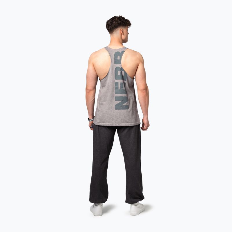 Pánské sportovní  tílko NEBBIA Washed-Off Stringer Max Out light grey 3