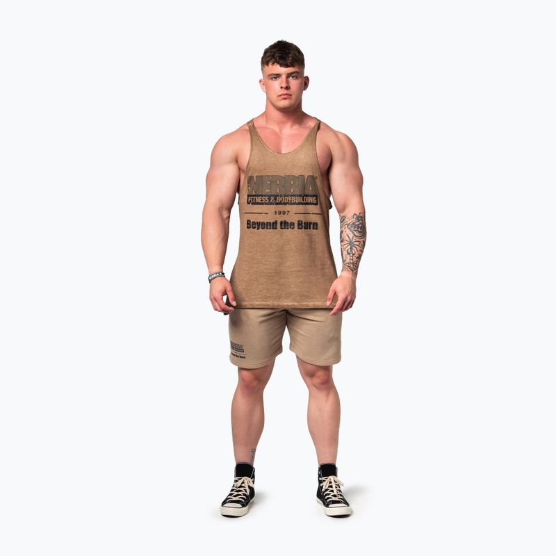Pánské sportovní  tílko NEBBIA Washed-Off Stringer Max Out light brown 2